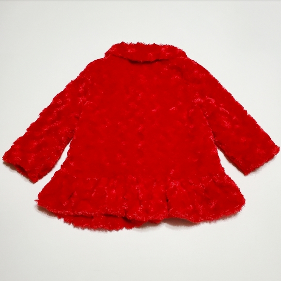 Girls Faux Fur Coat by Young Heart Size 24M - Picture 5 of 6